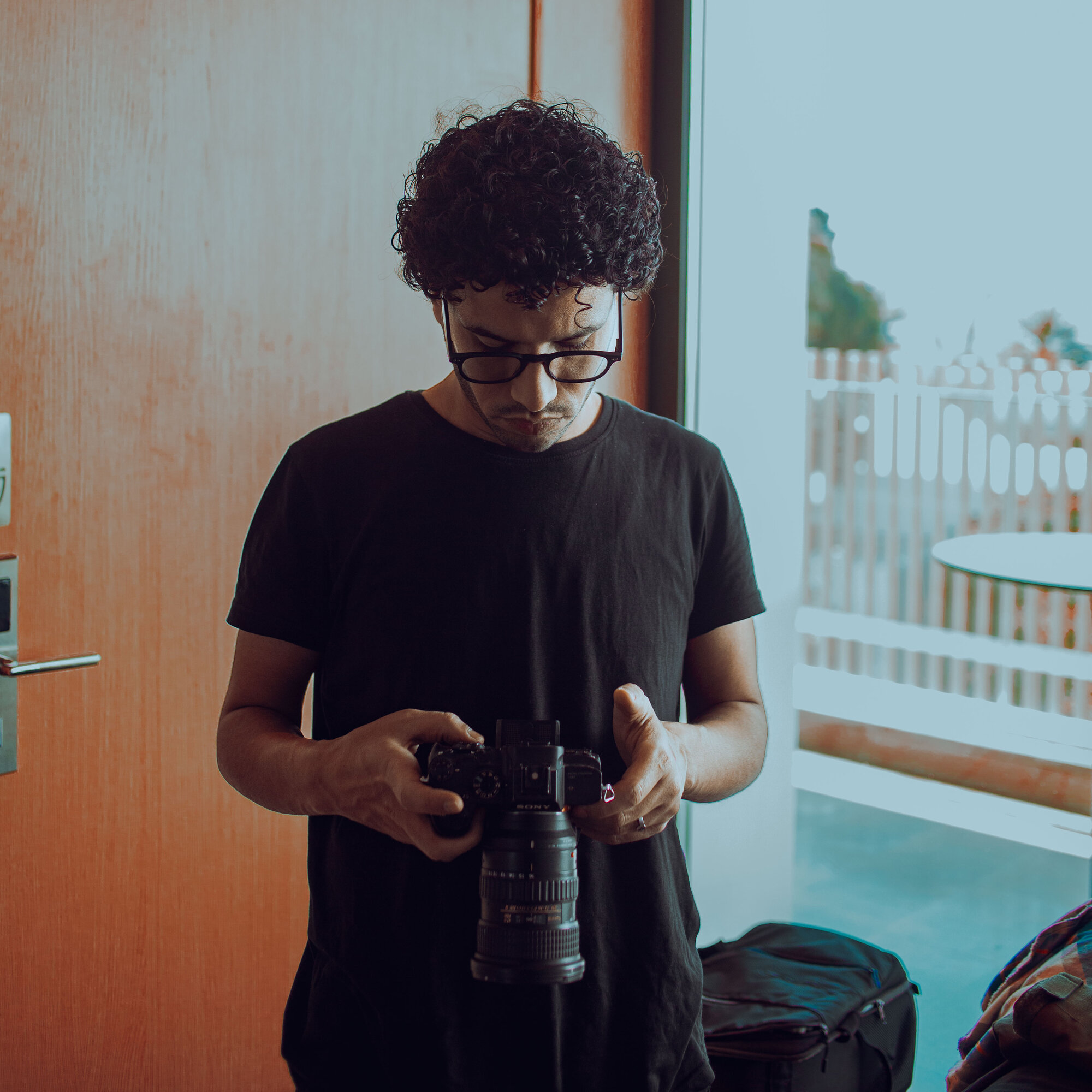 Mahdi Khmili filming on location