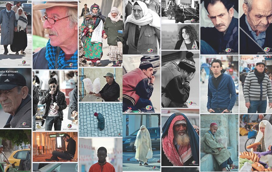 Collage of the street portraits shown in the exhibition