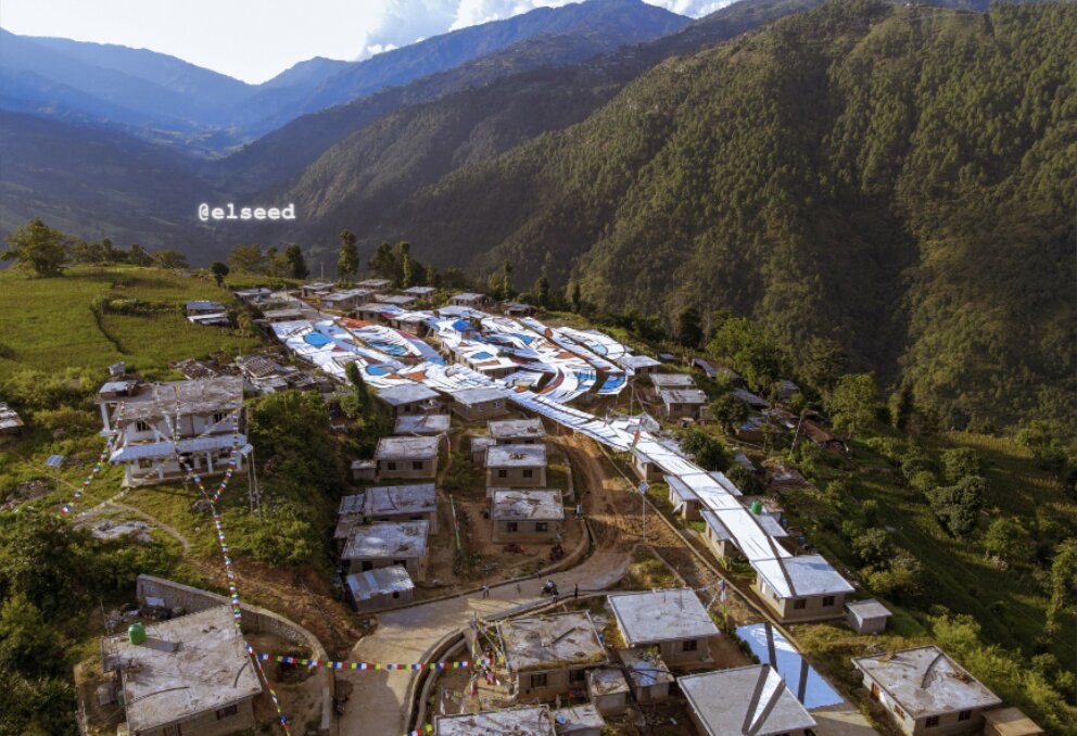 Like Her — painted rooftops across the valley in Sindhupalchok, Nepal